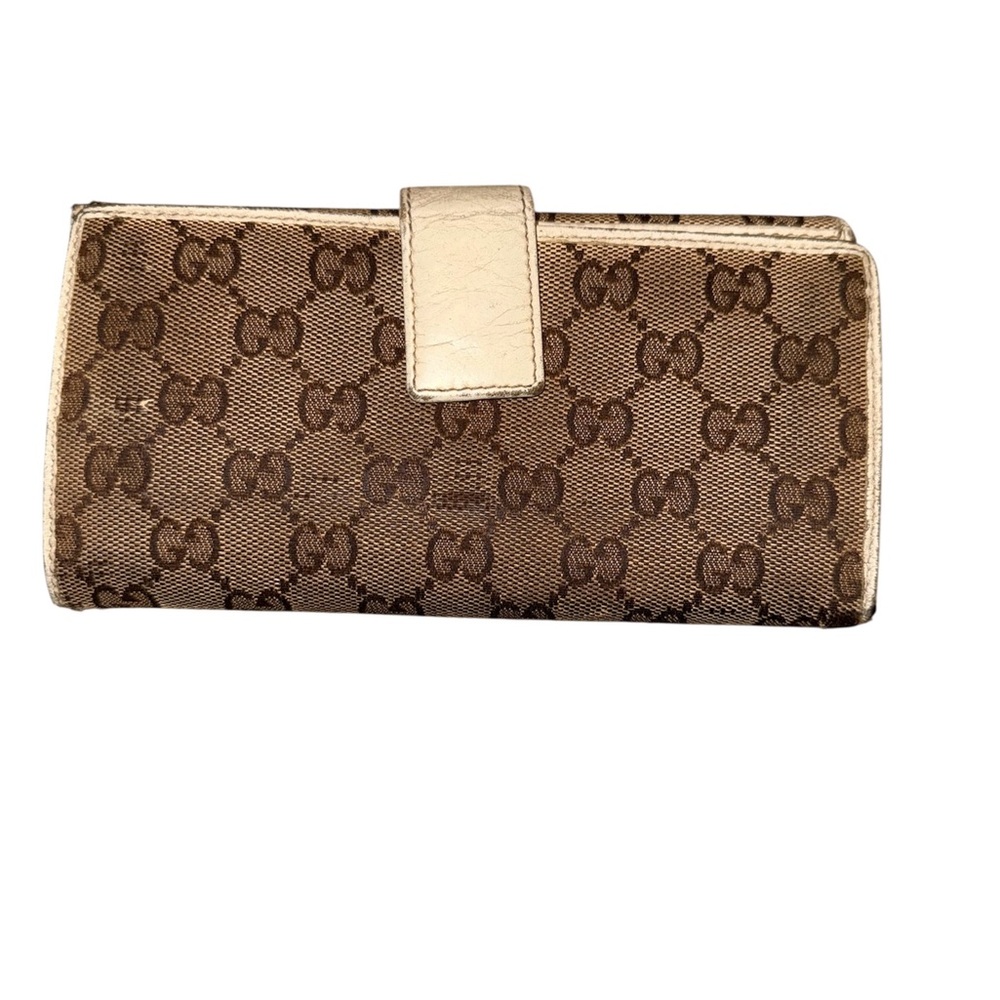 Authentic Gucci Brown Monogram Continental Wallet… - image 2